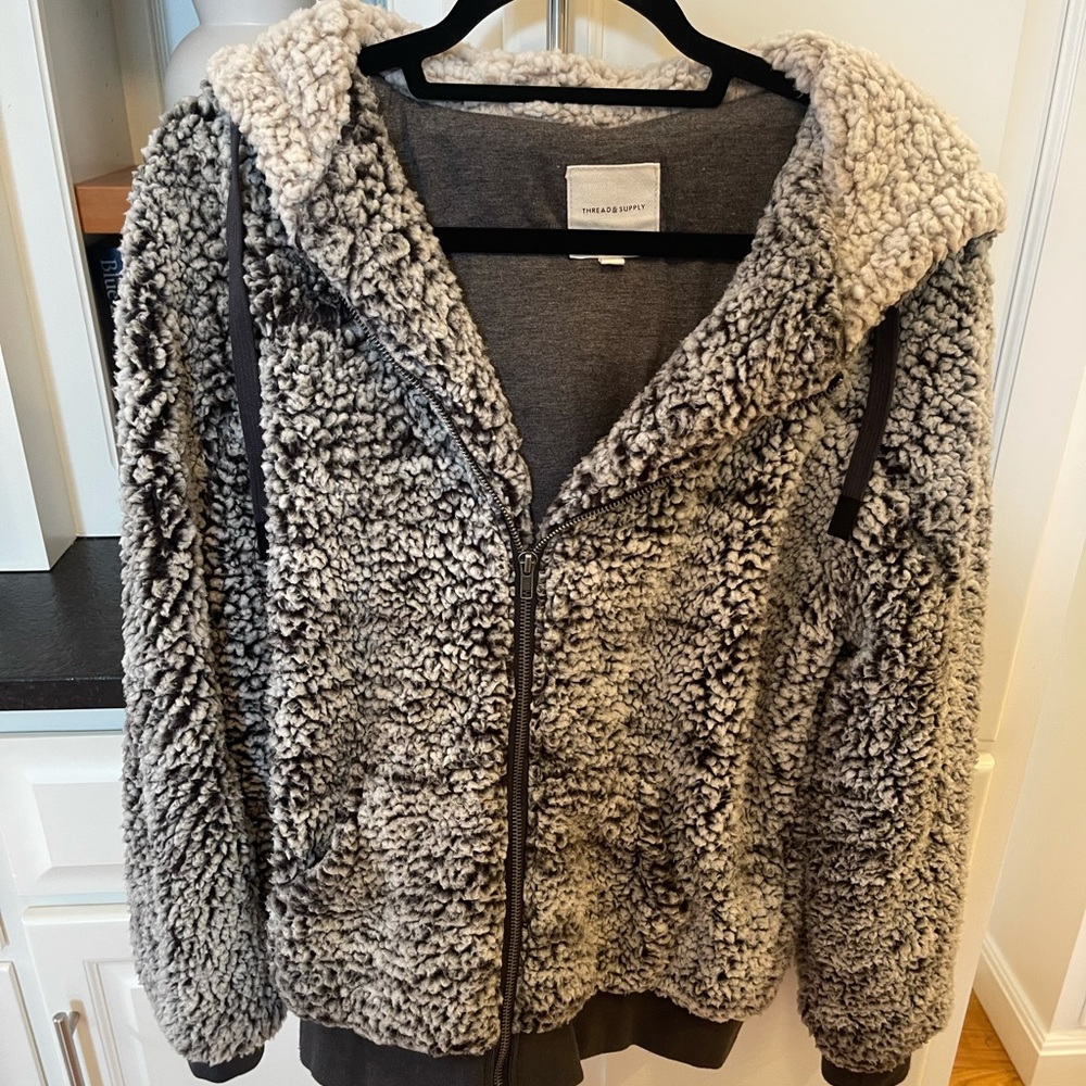 Women’s Thread and Supply Gray Sherpa Zip Up
